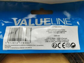 Valueline prodlužovací kabel USB 2.0 A samec A samice, 3m - 4