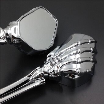 Chrom zrcátka chopper,cruiser Skeleton,těžký masív. - 4