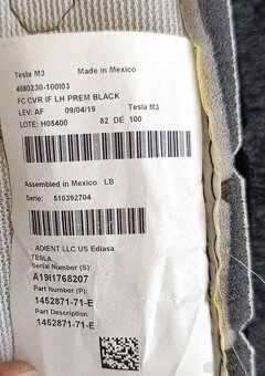 Tesla Model 3 potah sedačky řidiče - 4