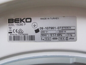 AUTOMATICKÁ PRAČKA BEKO - 5kg - A+ - 4