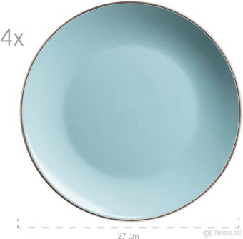 Jídelní sada Mäser BLUE METALLIC RIM Jídelní sada 16 ks - 4