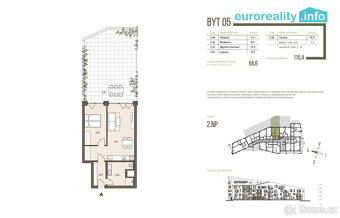 Prodej, apartmán 2+KK, 56,6 m2, terasa, Železná Ruda - 4