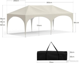 WOLTU skládací pavilon 3 x 6 m, s 6 bočními stěnami - 4