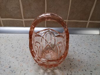 Skleněný košík, růžový - 4