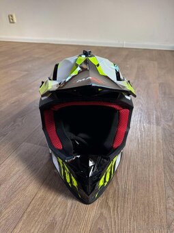 Motokrosová helma černozelená reflex - 4