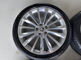 Alu sada kol Trinity 5x112 R19, cololeštěné, chrom + pneu - 4