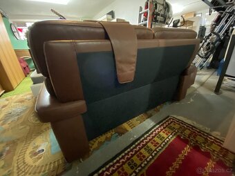 KOŽENÝ DVOUSED Segmüller -D POLOHOVATELNÝ, S PODNOŽNÍKEM - 4