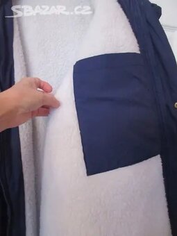 Pánská tmavě modrá bunda s beránkem - nadměr.vel. 62 a více - 4