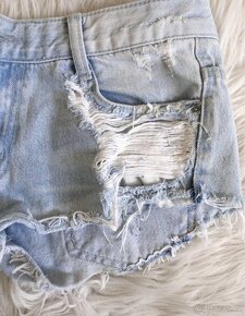 Zara džínové kraťasy trhane šortky džíny - 4