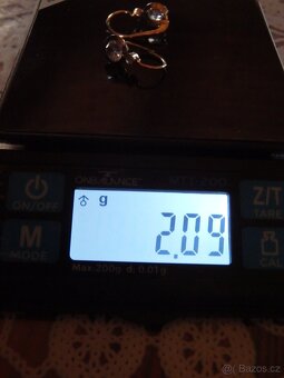 Prvorepublikové dámské 14K zlaté náušnice (Sněhuláci). - 4