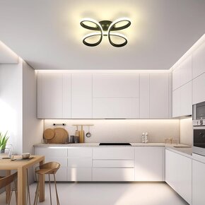 Moderní stropní LED svítidlo - černé - 4