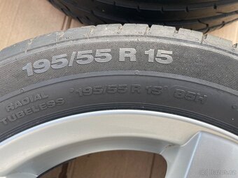 Alu kola 5x100. R15.Letni 195/55/15.Škoda,Vw,Audi,Seat - 4