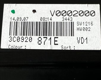 Budíky naftové 3C0920871E VW Passat B6 r.v. 2009 - 4