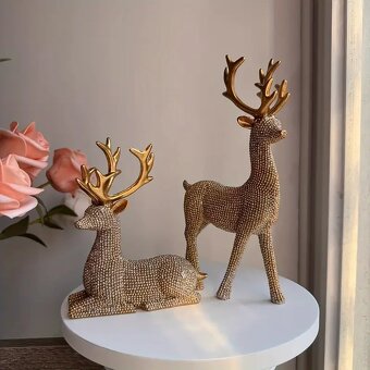 Vánoční ručně dělaná sada sobů - 4