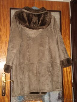 kabát dámský - 3/4 délky - kožich s kapucí - velký XXXL - 4