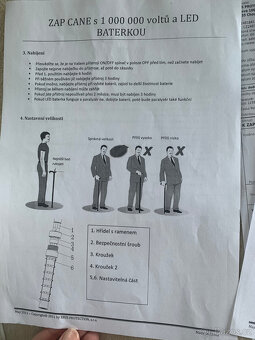 Zap Cane paralyzační hůl 1 000 000 v.; dále ruční paralyzér - 4