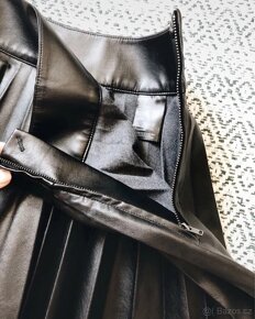 Zara koženková skládana midi plisovana sukně nové - 4