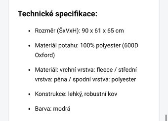 Přenosná taška pro psa XXL 90x61x65 cm - modrá - 4