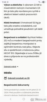 Motorová pila hecht 513 nová jen rozbalena - 4