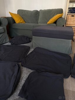 🌺 🌺Antracit potah IKEA na dvojsed. Ektorp + potah podnožky - 4