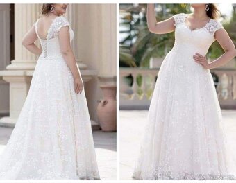 50-54 NOVÉ KRAJKOVÉ svatební šaty PLUS SIZE - 4