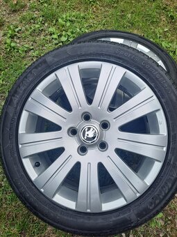 Alu kola 5x112 originál Škoda Superb, Octavia 225/45 R17 - 4