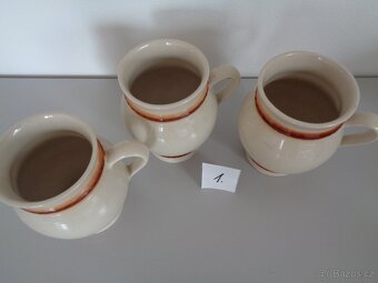 Keramické hrníčky, váza, svícen a miska (nepoužívané) - 4