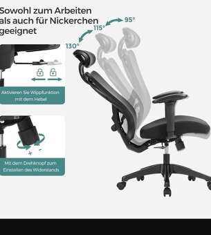 Nové ergonomické kancelářské křeslo s nosností 150 kg - 4