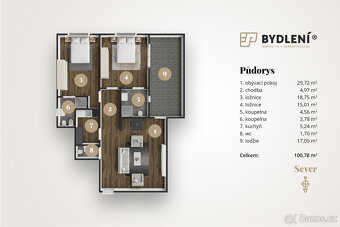 Prodej bytu 3+kk – 104 m², 4. NP, Teplice – Šanov 1 (Reziden - 4