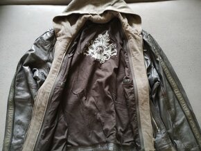 kožená bunda antracitově-olivová od Gipsy 3XL - 4