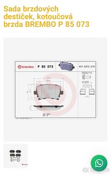 Sada brzdových destiček BREMBO P 85 073 kotoučová brzda - 4