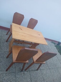 Jídelní set, stůl + 4 židle, selský nábytek - 4