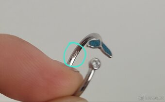 Nový dámský stříbrný stříbrný prsten 925 s ploutví uni vel - 4