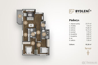 Prodej bytu 3+kk – 98,89 m², 4. NP, Teplice – Šanov 1 (Rezid - 4