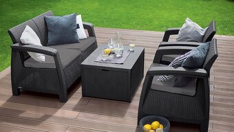 Zahradní nábytek box set dvousedačka + dvě křesla + stůl ant - 4