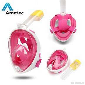 Nová celoobličejová potápěcí maska Ametec - růžová - 4