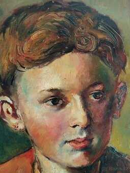 obraz CHLAPEC, PORTRÉT, olej na kartonu, nesign. - 4