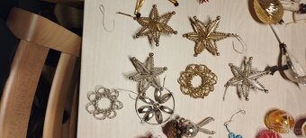 Staré vzácné vánoční koralkove a zdobené ozdoby - 4