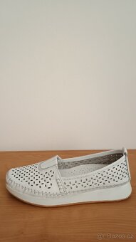 Mokasíny kožené bílé značka Stival - 4