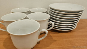 Sada šálků s podšálkem, český porcelán G. Benedikt - bílé - 4