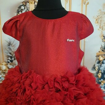 Dětské slavnostní šaty v červené barvě - 4