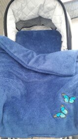 2-dílný teplý set do kočárku 74x58 cm modrý - 4