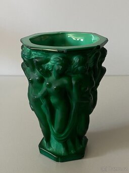 váza malachit popelník želva zelené sklo malachit - 4