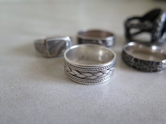 Pánské prsteny  - stříbro "925" a chirurgická ocel - 4
