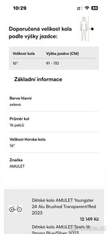 Dětské kolo amulet 16” vhodné do 115 cm - 4