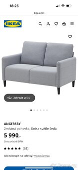 Dvoumístná pohovka/ gauč IKEA Angersby - 4