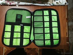 Taška/brašna na kable, nabíječky tablet nová růžová/černá - 4