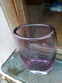 Vázy broušené sklo, hutní sklo - 4