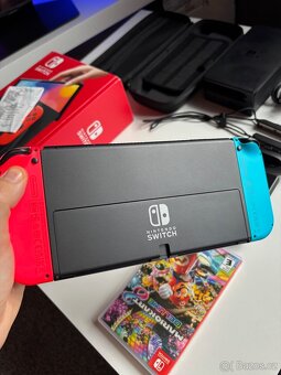 Nintendo Switch OLED Neon blue/Neon red + Příslušenství +Hry - 4