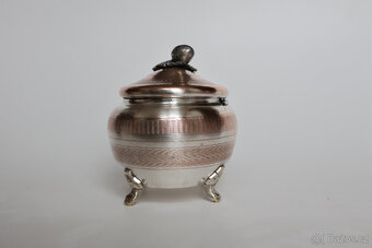 dóza krabička secesní, art deco postříbřená - 4